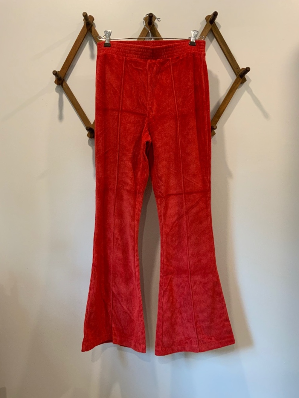 Aerie Burnt Orange Stretch Corduroy Texture Pants